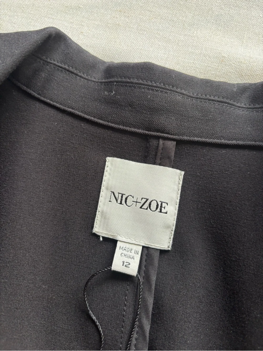 NWT NIC+ZOE The Avenue Blazer Black Tailored Stretch Jacket Size 12